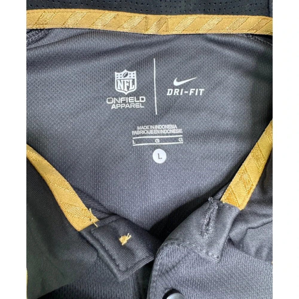 Nike Mens Carolina Panthers Super Bowl 50 Dri-FIT Polo Shirt Gray/Black Size L